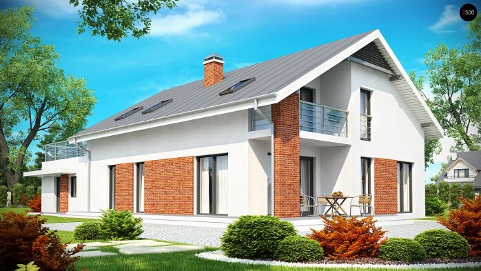 Проєкт будинку U161 - З мансардним поверхом дома в Україні