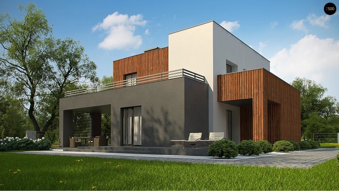 Проєкт будинку Ux74 - Двоповерхові дома в Україні