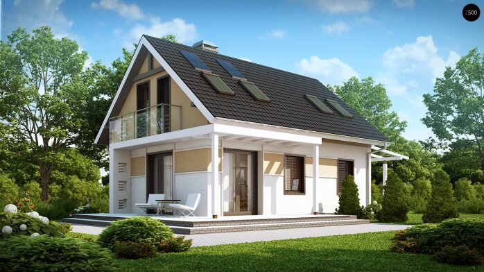 Проєкт будинку U216 - З мансардним поверхом дома в Україні