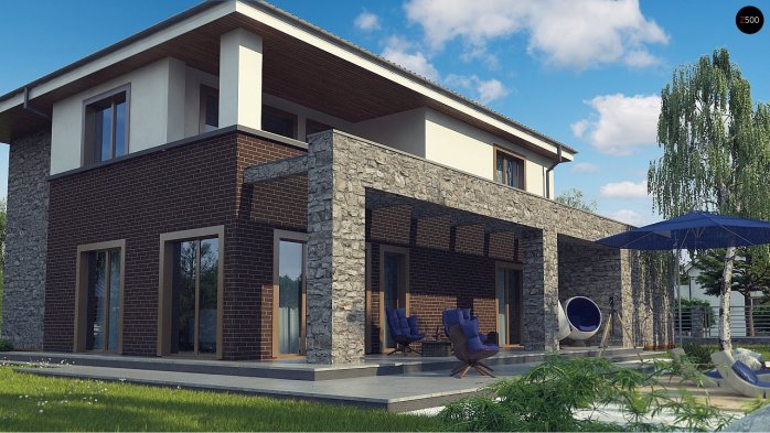 Проєкт будинку Ux109 - Двоповерхові дома в Україні