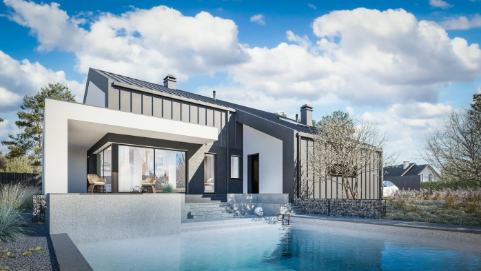 Проект дома U458 B sm - 1 Одноэтажные дома в Украине