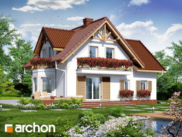 Проект дома Дом в скальниках вер.2 - 2 С мансардным этажом дома в Украине