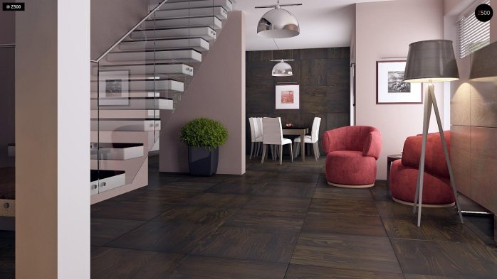 Проект дома U66 D zp - 3 С мансардным этажом дома в Украине