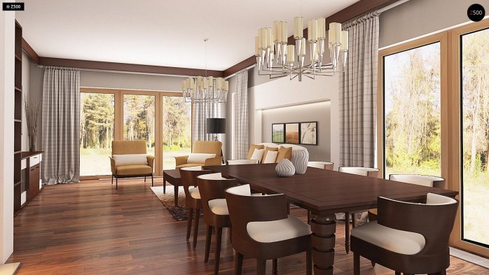 Проект дома U199 v1 - 6 Одноэтажные дома в Украине