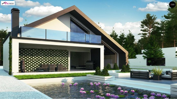 Проєкт будинку Ux250 - З мансардним поверхом дома в Україні