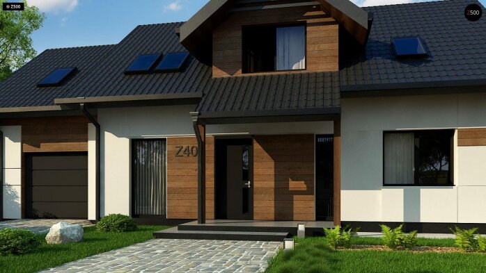 Проект дома U405 - 6 С мансардным этажом дома в Украине