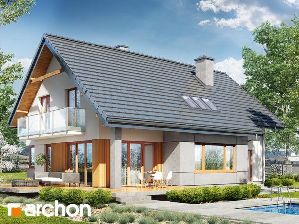 Проект дома Дом в аурорах 5 - 2 С мансардным этажом дома в Украине