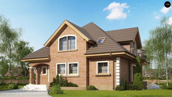 Проект дома U18 k - 1 С мансардным этажом дома в Украине