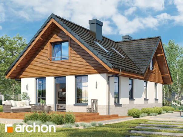 Проект дома Дом в манго вер.3 - 2 С мансардным этажом дома в Украине