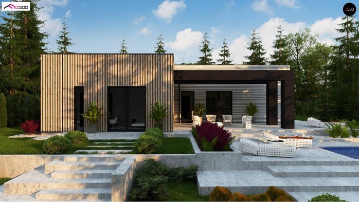 Проєкт будинку Ux161 - Одноповерхові дома в Україні