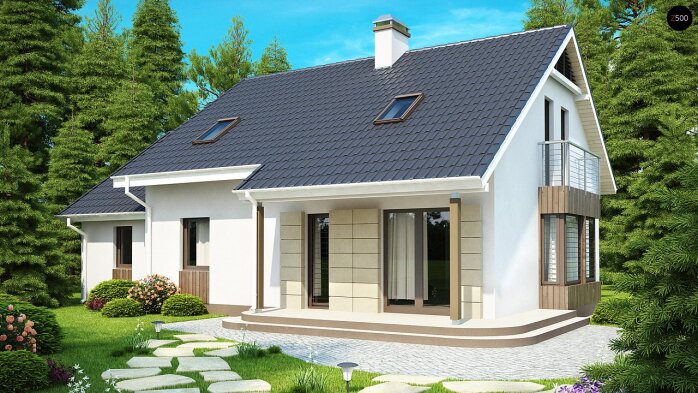 Проект дома U120 - 1 С мансардным этажом дома в Украине