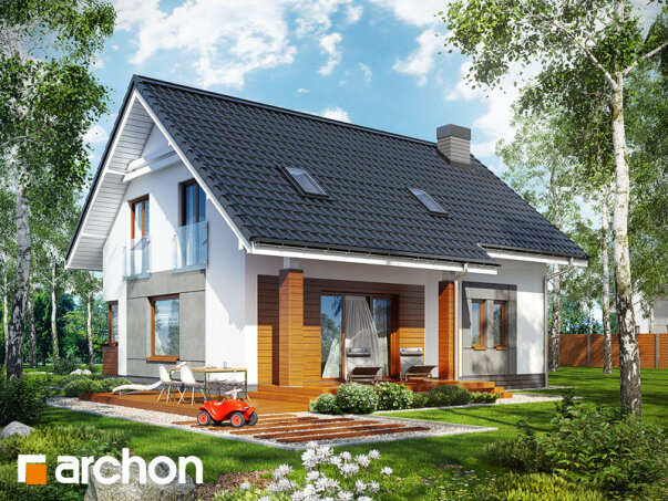 Проєкт будинку Будинок в яблонках (Т) - З мансардним поверхом дома в Україні