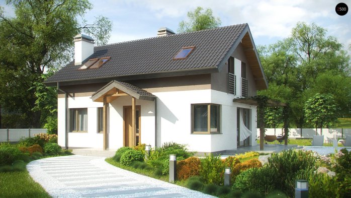 Проєкт будинку U233 - З мансардним поверхом дома в Україні