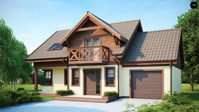 Проєкт будинку U33 - З мансардним поверхом дома в Україні