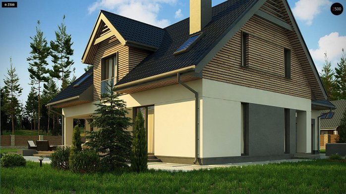 Проєкт будинку U359 - З мансардним поверхом дома в Україні
