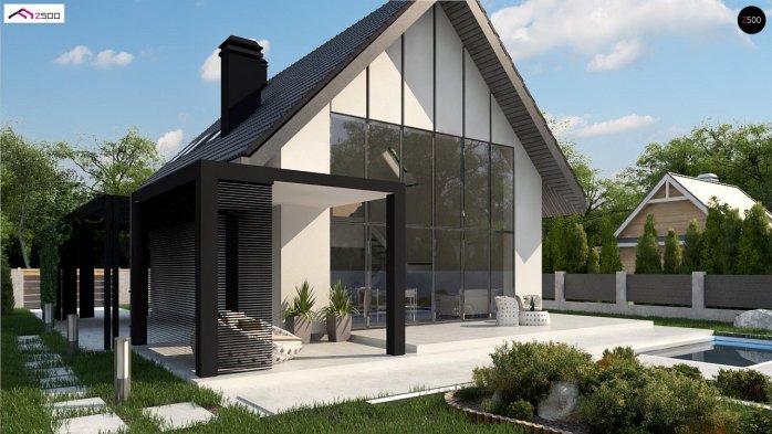 Проєкт будинку U440 - З мансардним поверхом дома в Україні