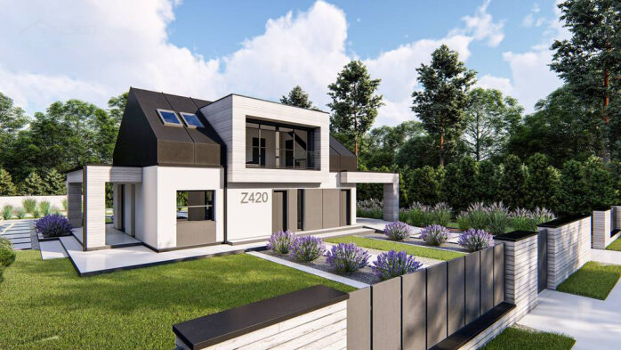 Проект дома U420 - 2 С мансардным этажом дома в Украине