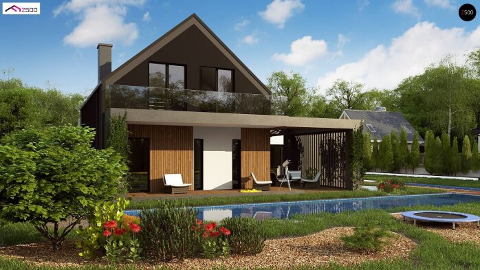 Проект дома U453 - 6 С мансардным этажом дома в Украине