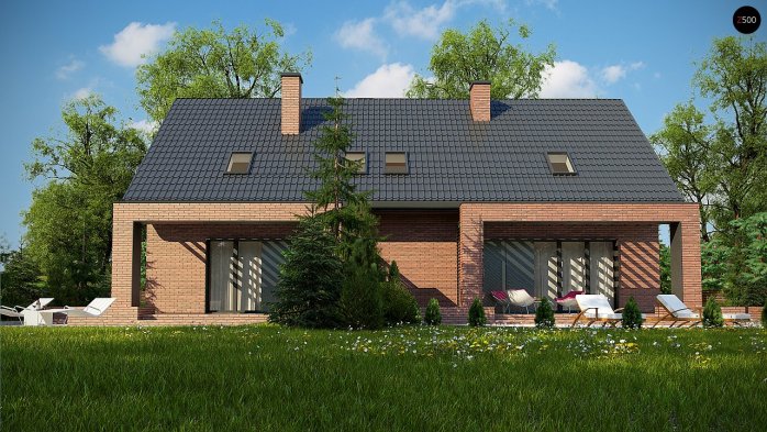 Проект дома U351 - 8 С мансардным этажом дома в Украине