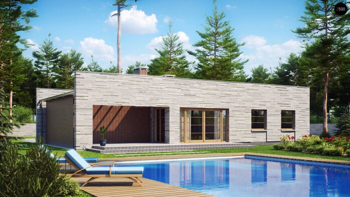 Проект дома Ux13 - 4 Одноэтажные дома в Украине