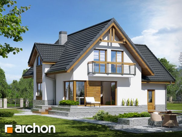 Проект дома Дом в абрикосах (H) вер.2 - 2 С мансардным этажом дома в Украине