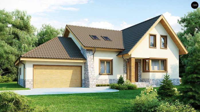 Проєкт будинку U31 - З мансардним поверхом дома в Україні