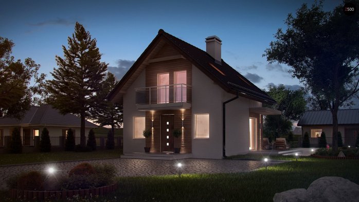 Проєкт будинку U264 - З мансардним поверхом дома в Україні