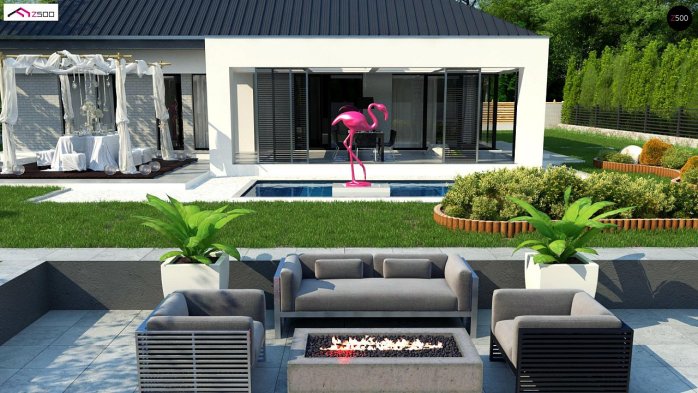 Проект дома U384 - 4 Одноэтажные дома в Украине