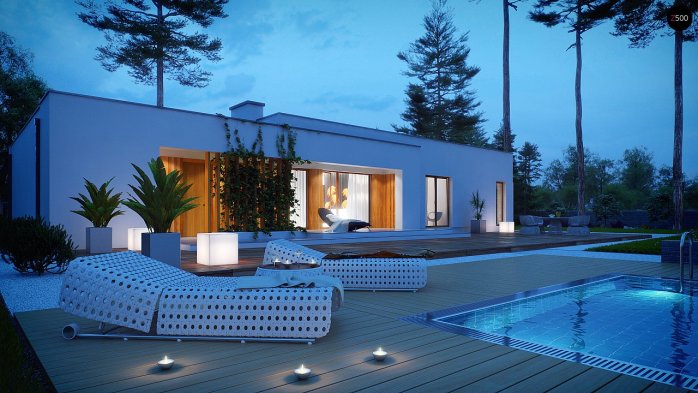 Проект дома Ux102 - 8 Одноэтажные дома в Украине