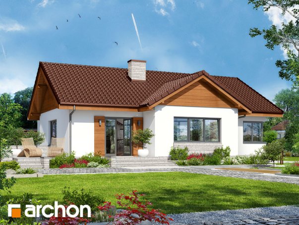 Проект дома Дом в плодолистике - 2 Одноэтажные дома в Украине