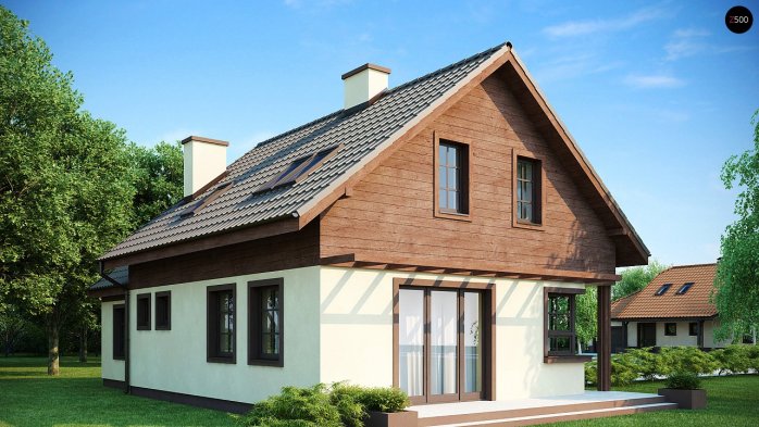 Проєкт будинку U33 - З мансардним поверхом дома в Україні
