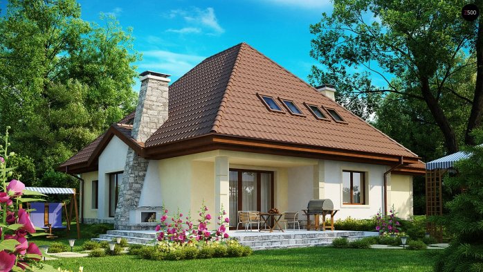 Проект дома U48 - 2 С мансардным этажом дома в Украине