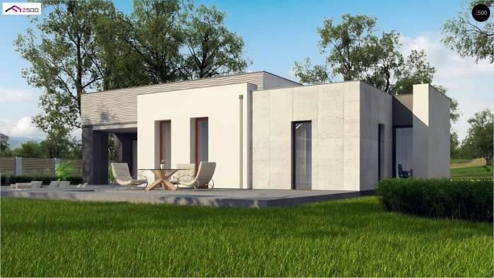 Проєкт будинку Ux56 BG - Одноповерхові дома в Україні