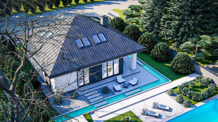 Проект дома U477 - 5 С мансардным этажом дома в Украине