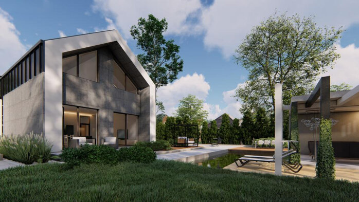 Проект дома U526 - 6 С мансардным этажом дома в Украине