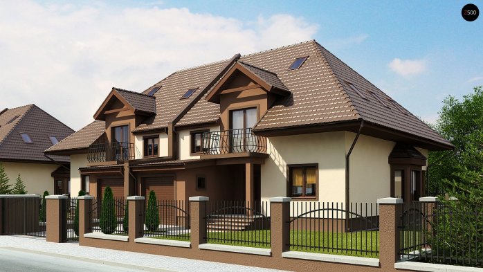 Проект дома Ub1 - 1 С мансардным этажом дома в Украине