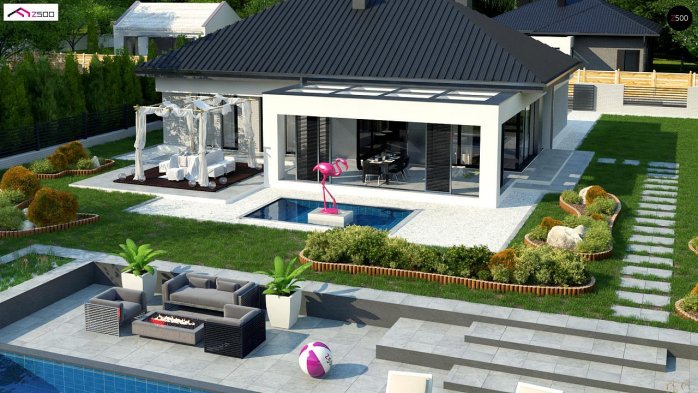 Проект дома U384 - 6 Одноэтажные дома в Украине