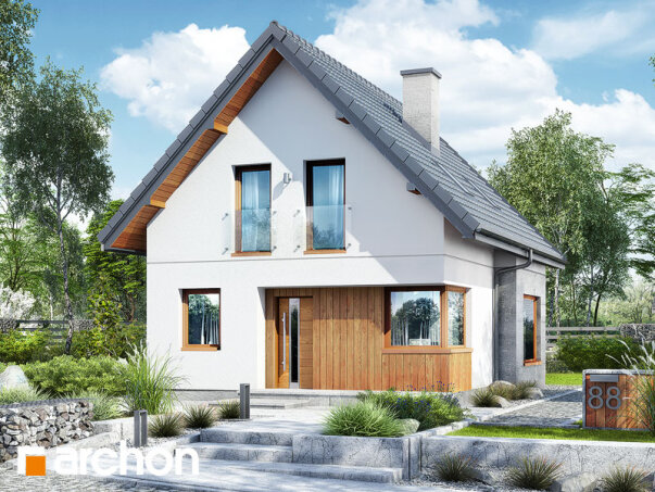 Проєкт будинку Будинок у винограді 7 - З мансардним поверхом дома в Україні