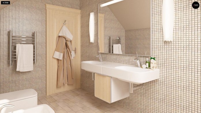 Проект дома U18 k - 19 С мансардным этажом дома в Украине