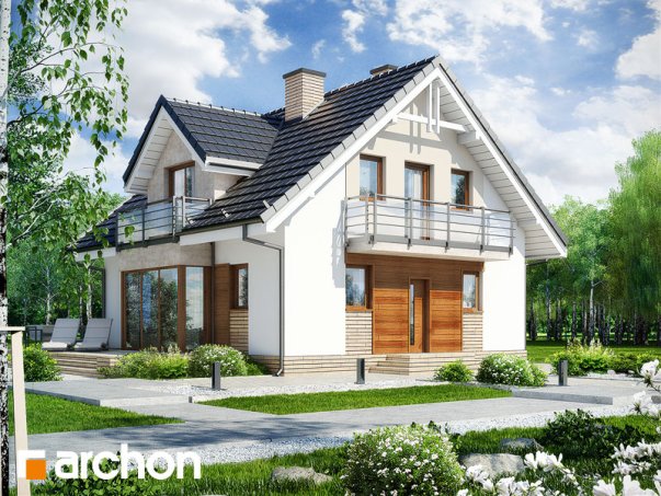 Проект дома Дом в рододендронах 5 (ВH) - 1 С мансардным этажом дома в Украине