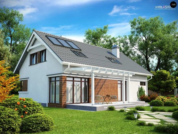 Проєкт будинку U122 v2 - З мансардним поверхом дома в Україні