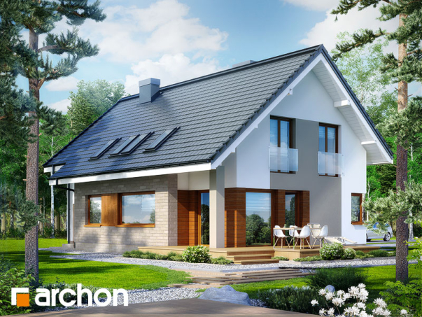 Проєкт будинку Будинок в герміні 2 - З мансардним поверхом дома в Україні