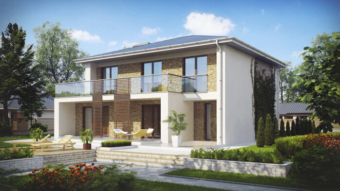 Проект дома Ux55 - 2 Двухэтажные дома в Украине