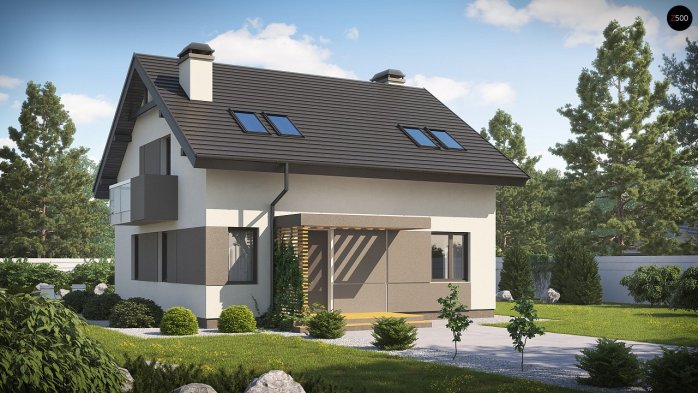 Проект дома U65 v2 - 2 С мансардным этажом дома в Украине