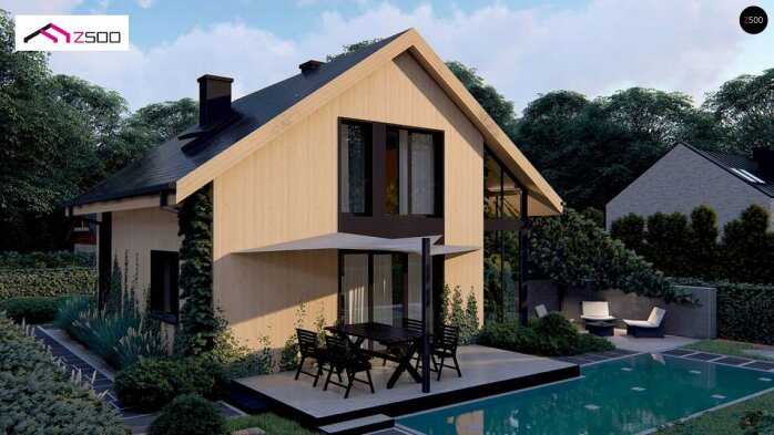 Проект дома U470 - 3 С мансардным этажом дома в Украине