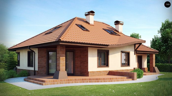 Проєкт будинку U56 - З мансардним поверхом дома в Україні