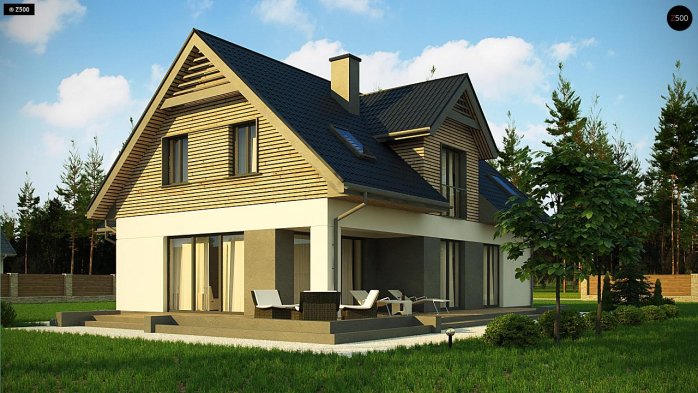 Проєкт будинку U359 - З мансардним поверхом дома в Україні