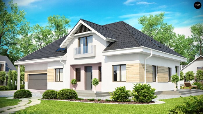 Проект дома U171 - 1 С мансардным этажом дома в Украине