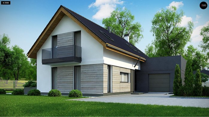 Проект дома U370 - 2 С мансардным этажом дома в Украине