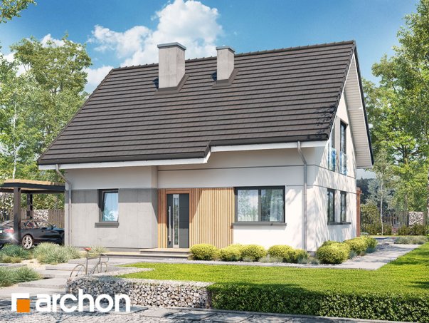 Проєкт будинку Будинок в хлорофітумі вер.3 - З мансардним поверхом дома в Україні